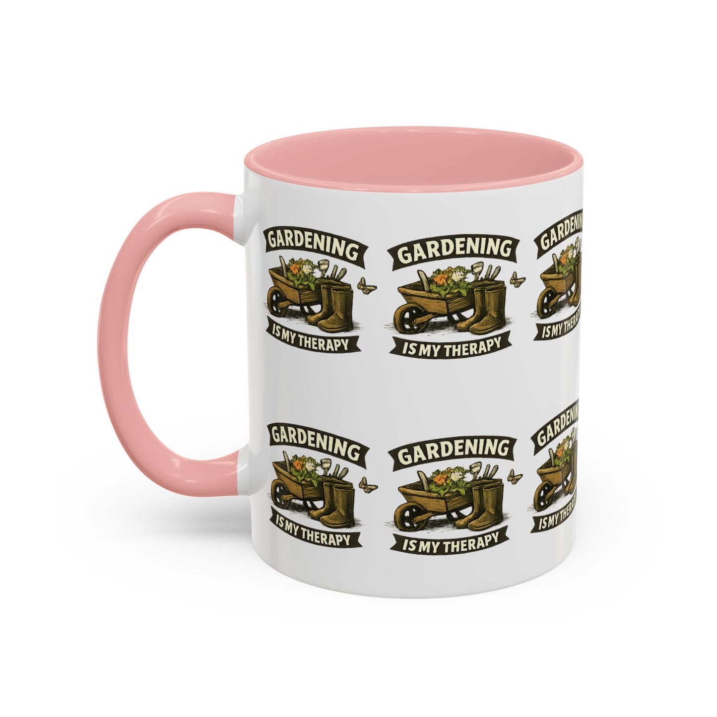 Gardening Is My Therapy Accent Coffee Mug - SJM Print Store