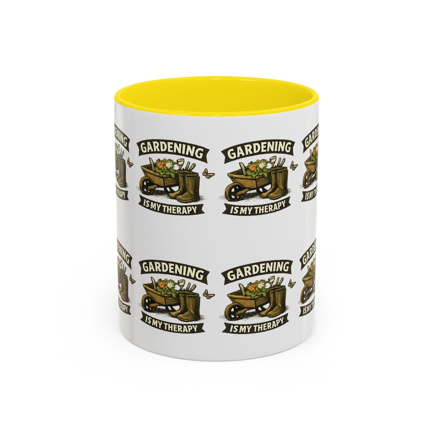 Gardening Is My Therapy Accent Coffee Mug - SJM Print Store