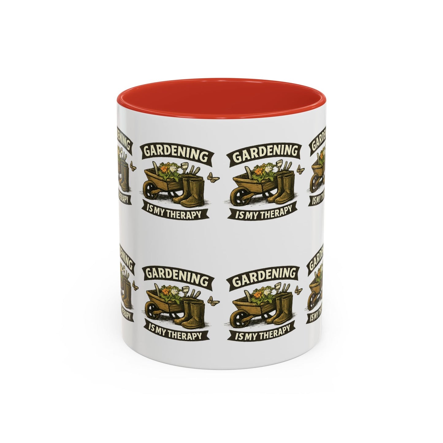 Gardening Is My Therapy Accent Coffee Mug - SJM Print Store