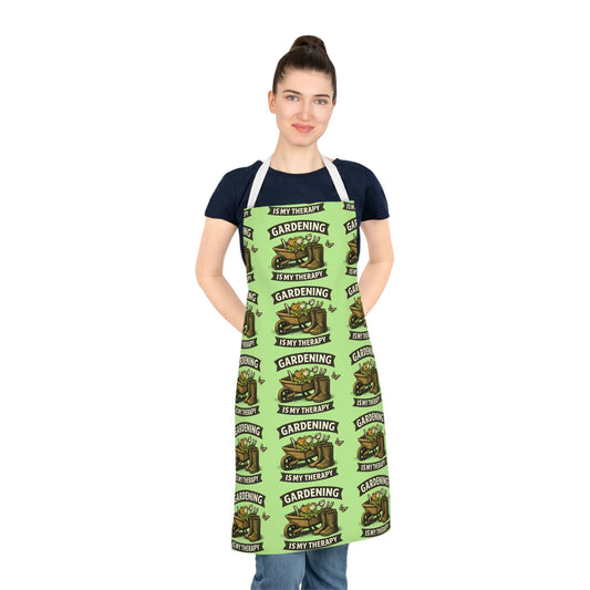 Gardening Is My Therapy Apron Green Fingered Apron - SJM Print Store