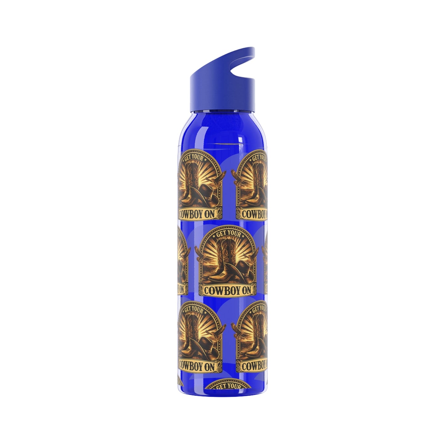 Get Your Cowboy On Water Bottle Western Boot Badge Graphics - SJM Print Store