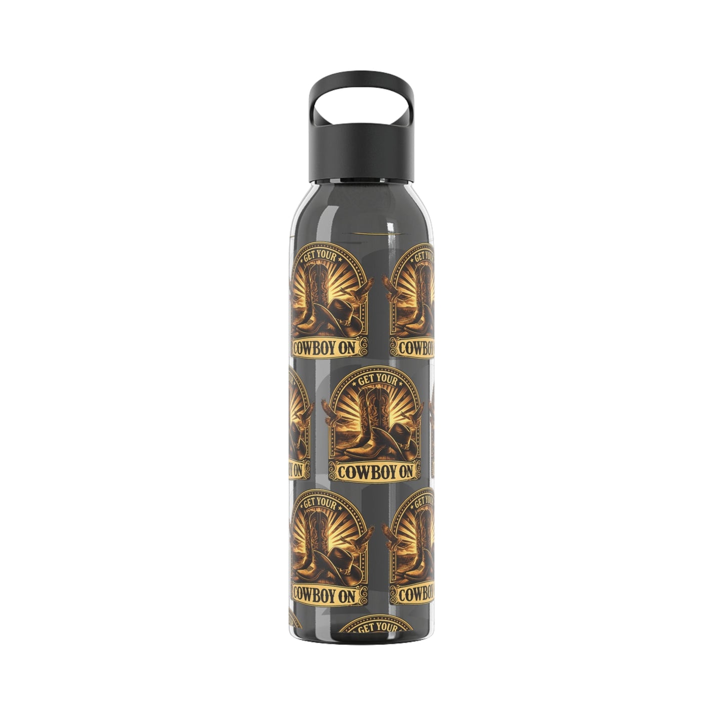 Get Your Cowboy On Water Bottle Western Boot Badge Graphics - SJM Print Store