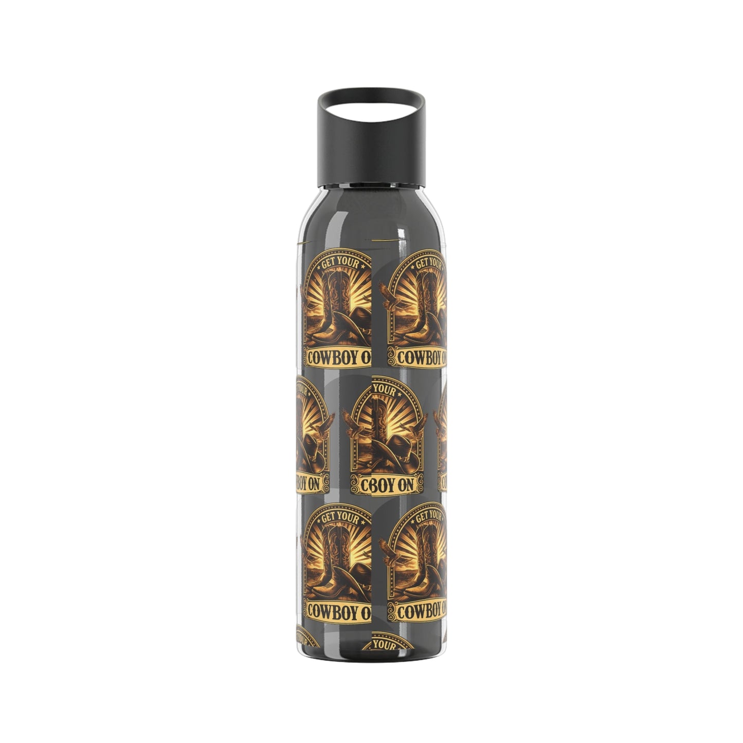 Get Your Cowboy On Water Bottle Western Boot Badge Graphics - SJM Print Store
