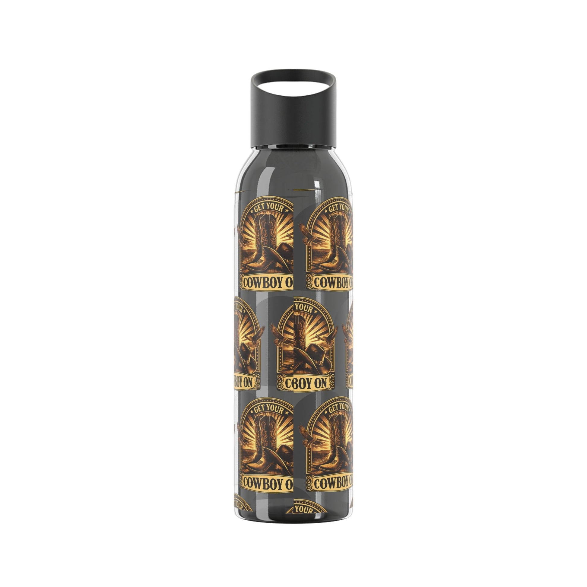Get Your Cowboy On Water Bottle Western Boot Badge Graphics - SJM Print Store