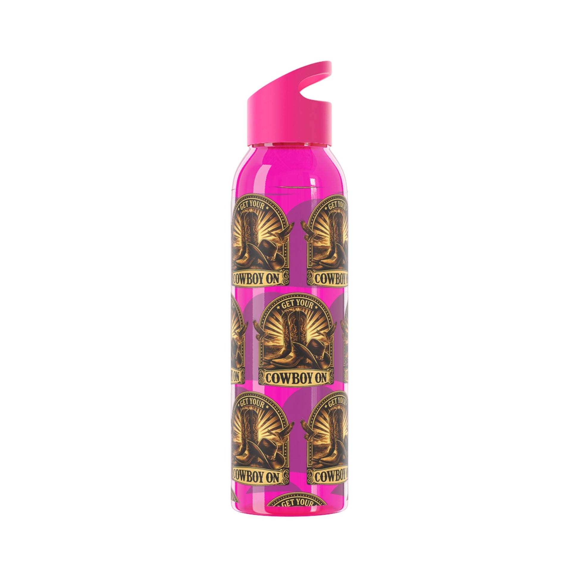 Get Your Cowboy On Water Bottle Western Boot Badge Graphics - SJM Print Store