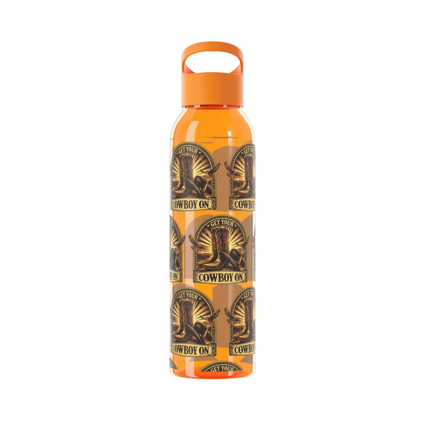 Get Your Cowboy On Water Bottle Western Boot Badge Graphics - SJM Print Store
