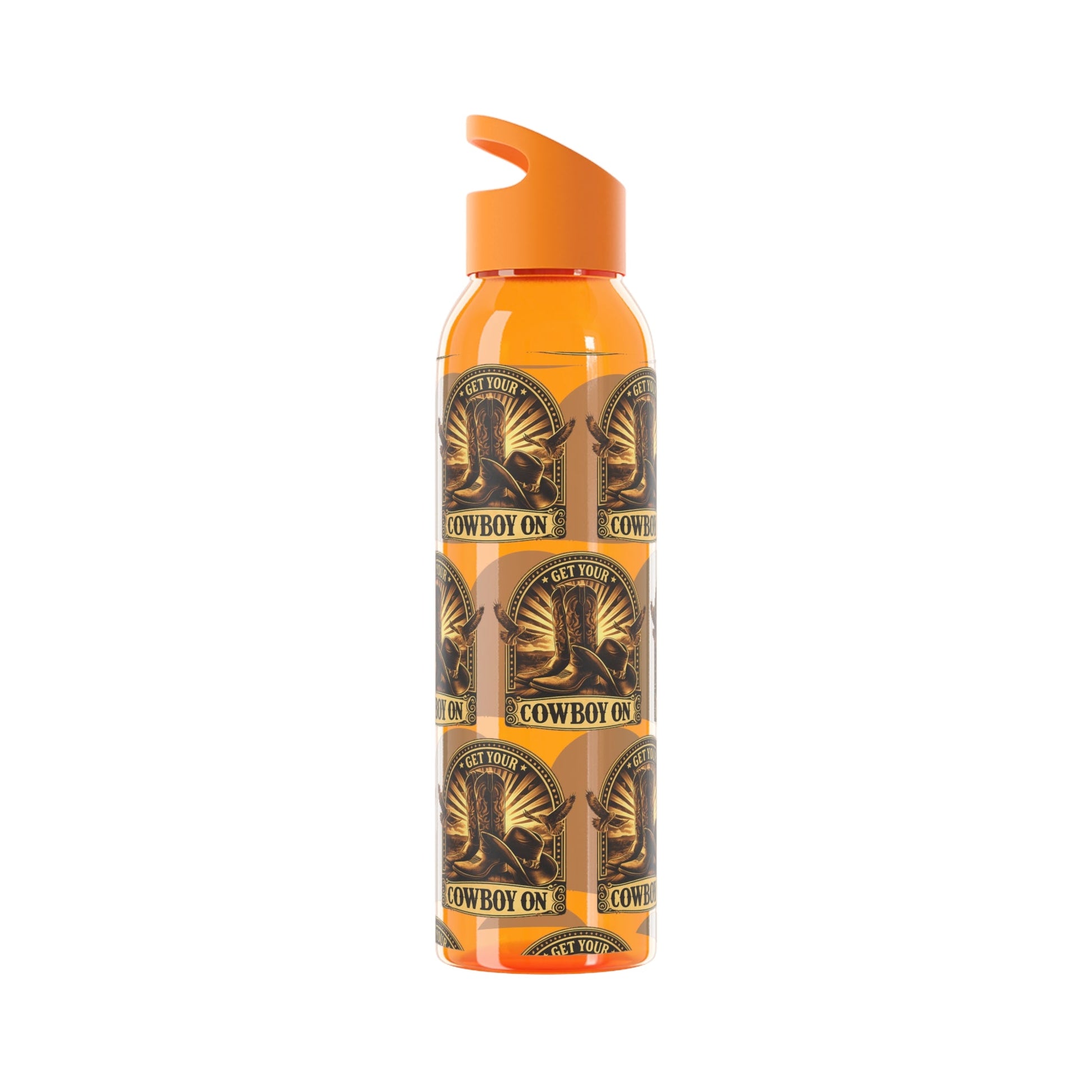 Get Your Cowboy On Water Bottle Western Boot Badge Graphics - SJM Print Store
