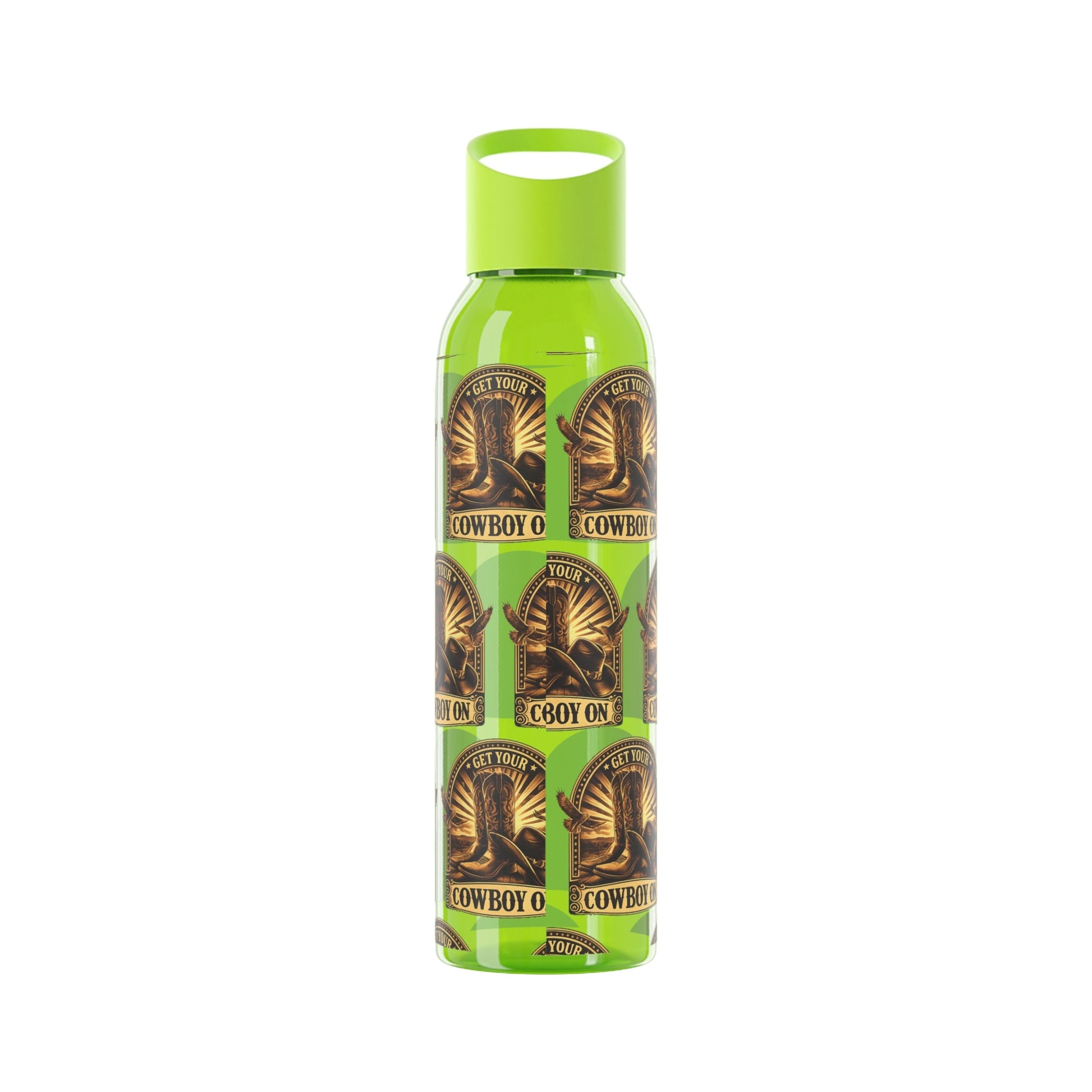 Get Your Cowboy On Water Bottle Western Boot Badge Graphics - SJM Print Store