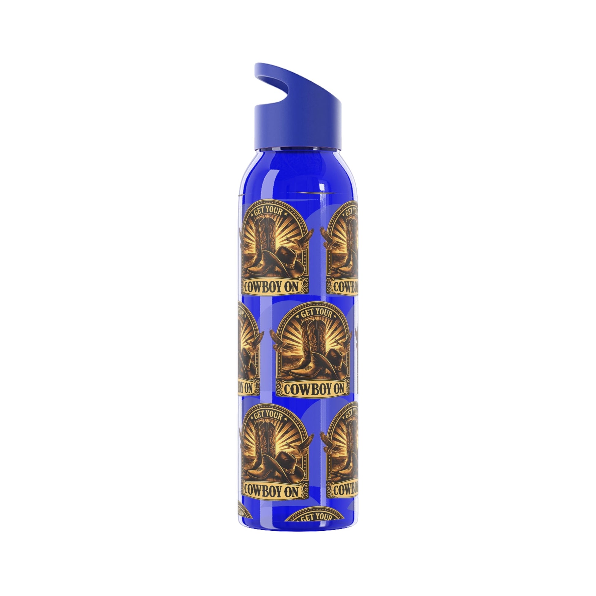 Get Your Cowboy On Water Bottle Western Boot Badge Graphics - SJM Print Store