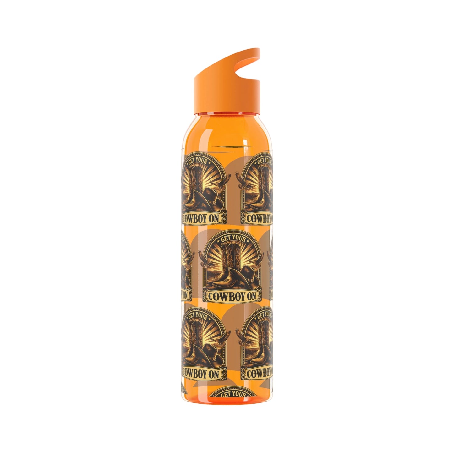 Get Your Cowboy On Water Bottle Western Boot Badge Graphics - SJM Print Store