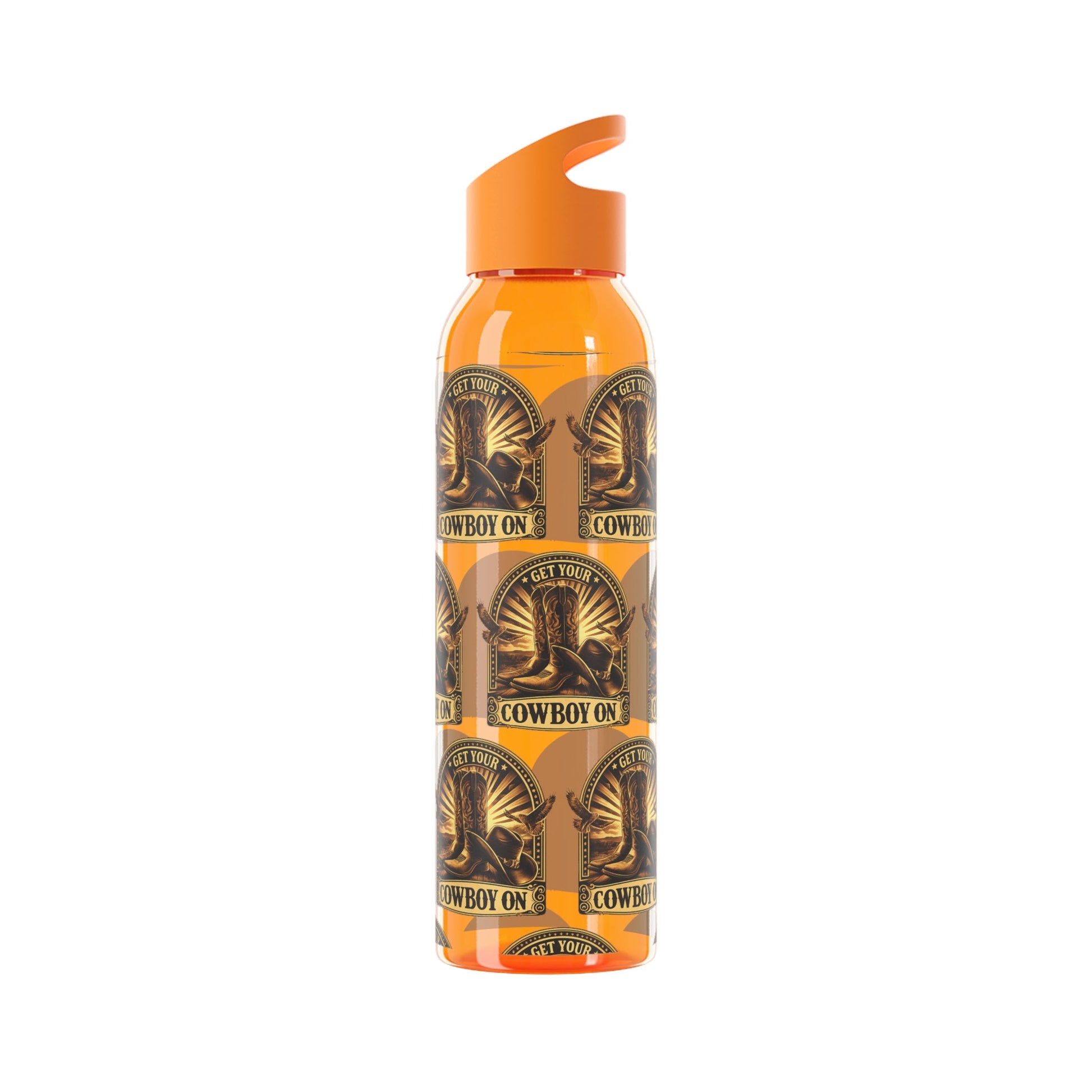 Get Your Cowboy On Water Bottle Western Boot Badge Graphics - SJM Print Store