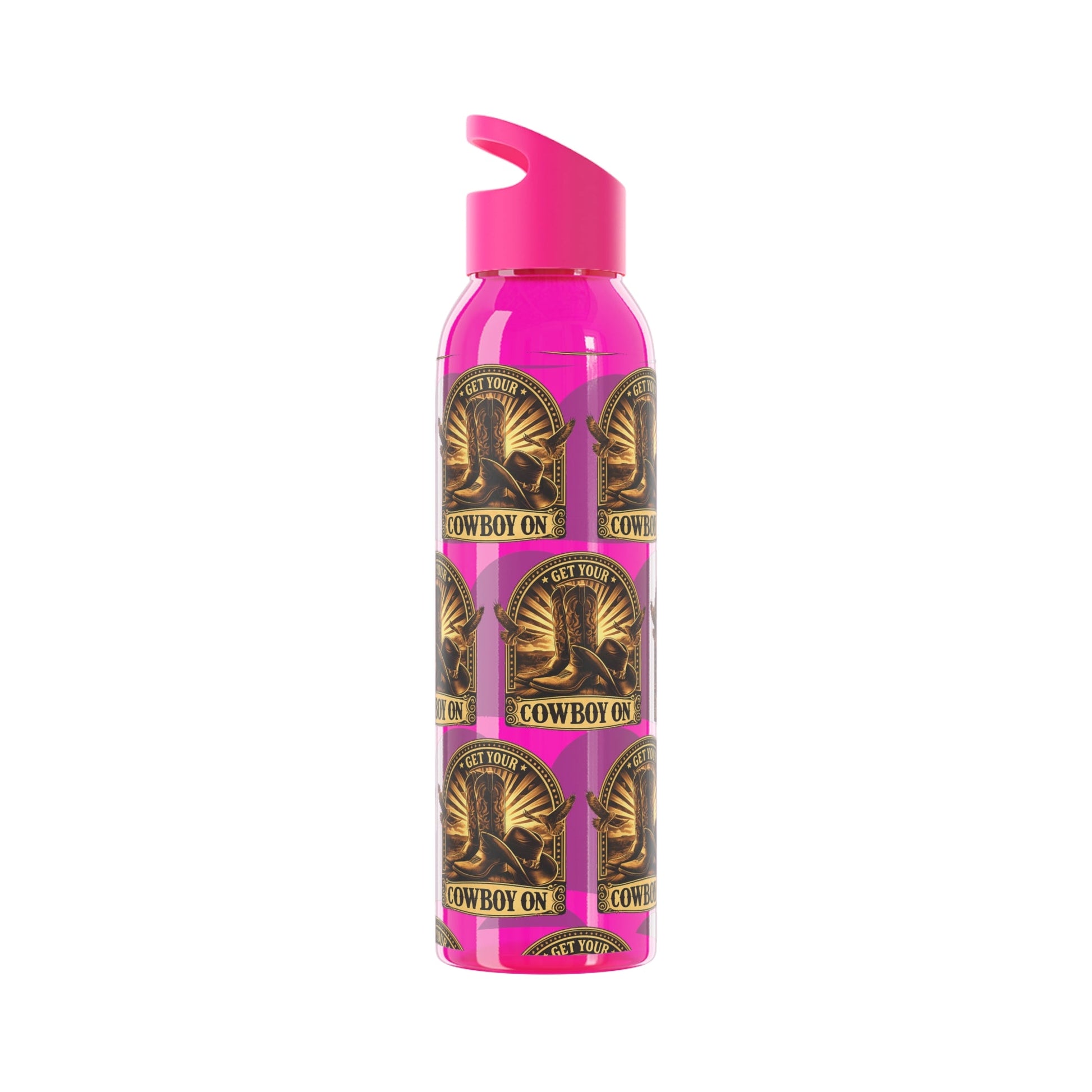 Get Your Cowboy On Water Bottle Western Boot Badge Graphics - SJM Print Store