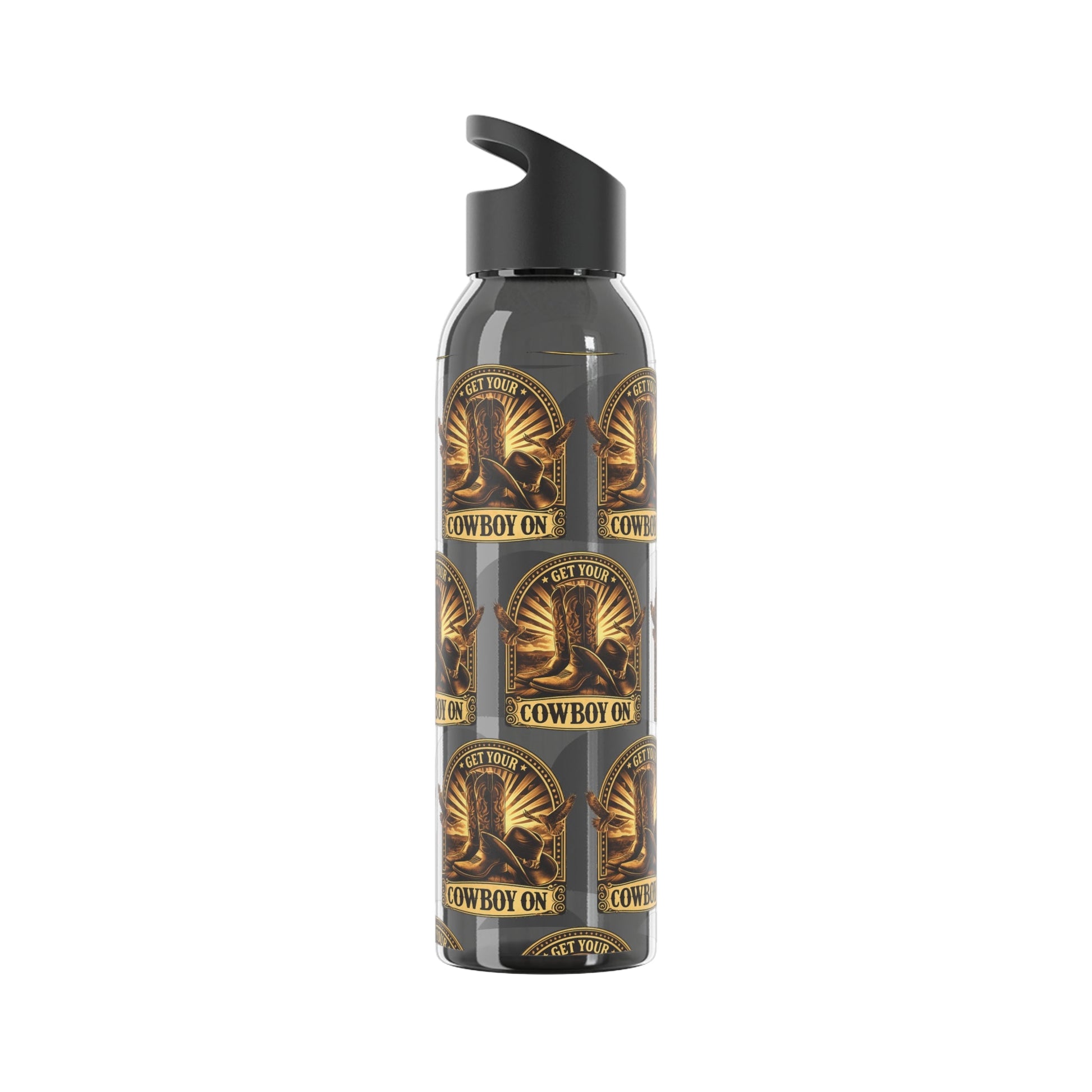 Get Your Cowboy On Water Bottle Western Boot Badge Graphics - SJM Print Store