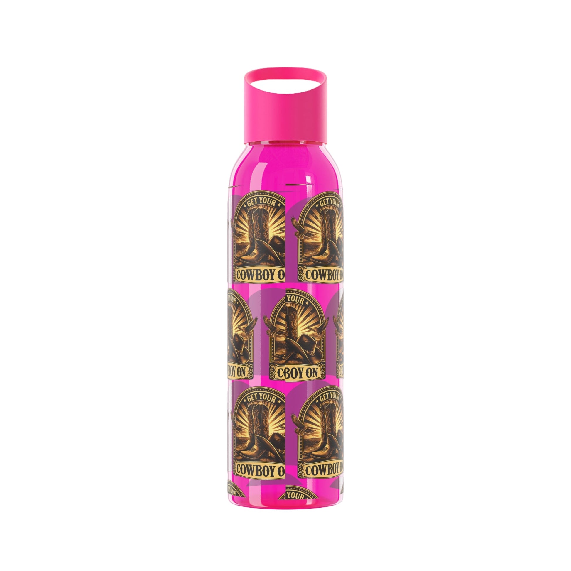 Get Your Cowboy On Water Bottle Western Boot Badge Graphics - SJM Print Store