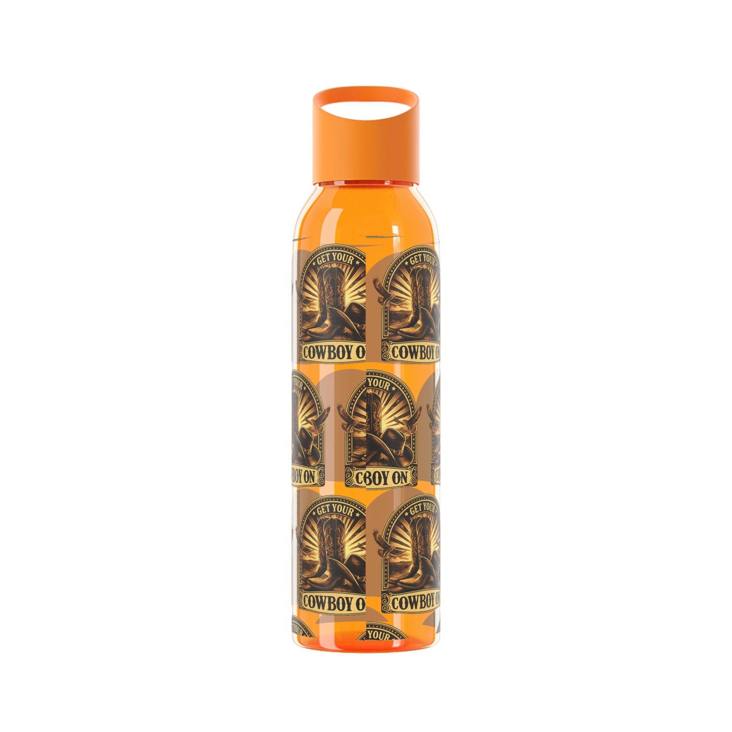 Get Your Cowboy On Water Bottle Western Boot Badge Graphics - SJM Print Store