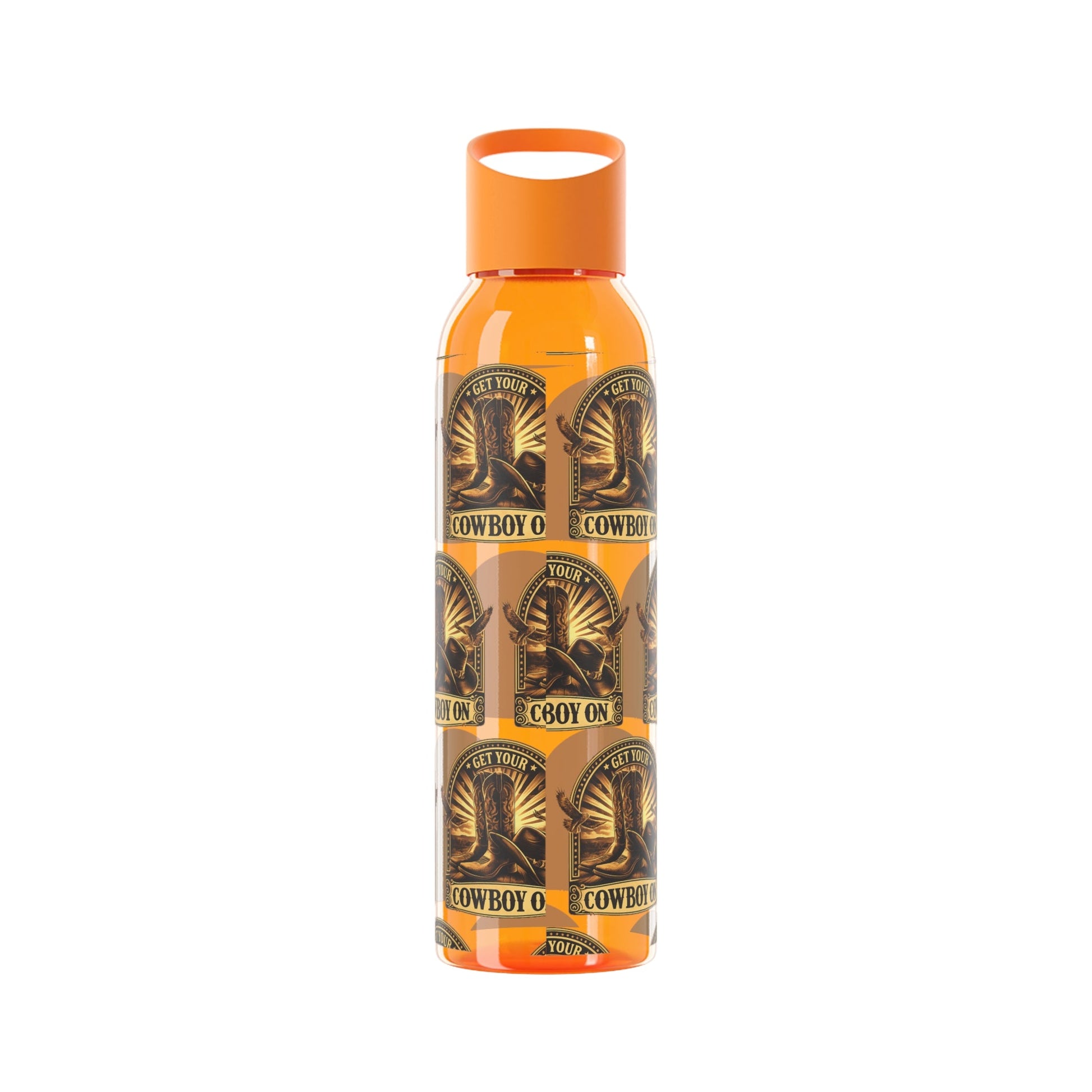 Get Your Cowboy On Water Bottle Western Boot Badge Graphics - SJM Print Store