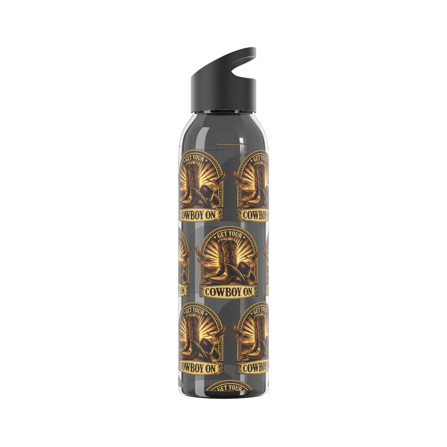 Get Your Cowboy On Water Bottle Western Boot Badge Graphics - SJM Print Store