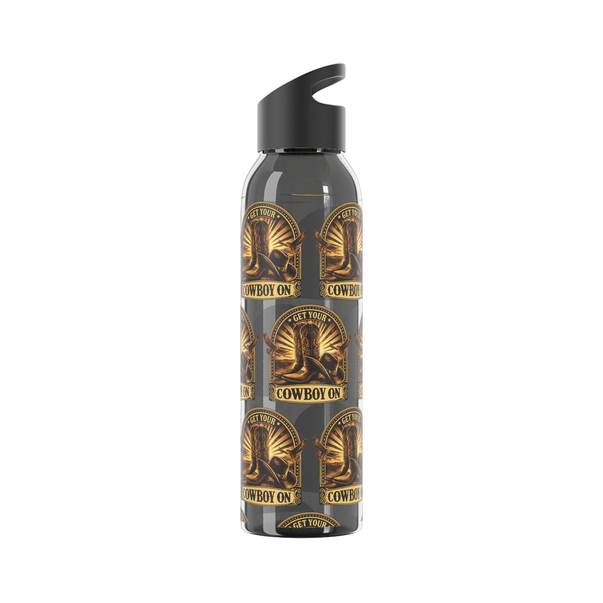 Get Your Cowboy On Water Bottle Western Boot Badge Graphics - SJM Print Store