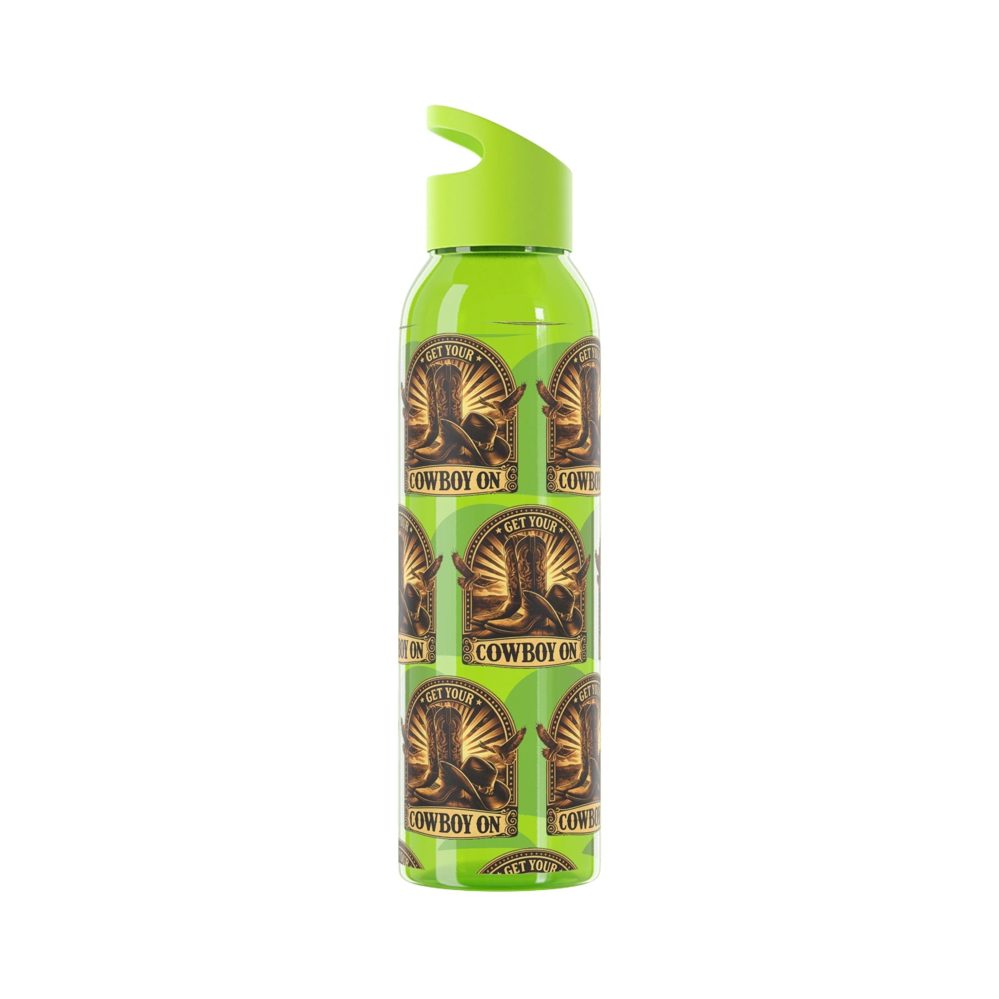 Get Your Cowboy On Water Bottle Western Boot Badge Graphics - SJM Print Store