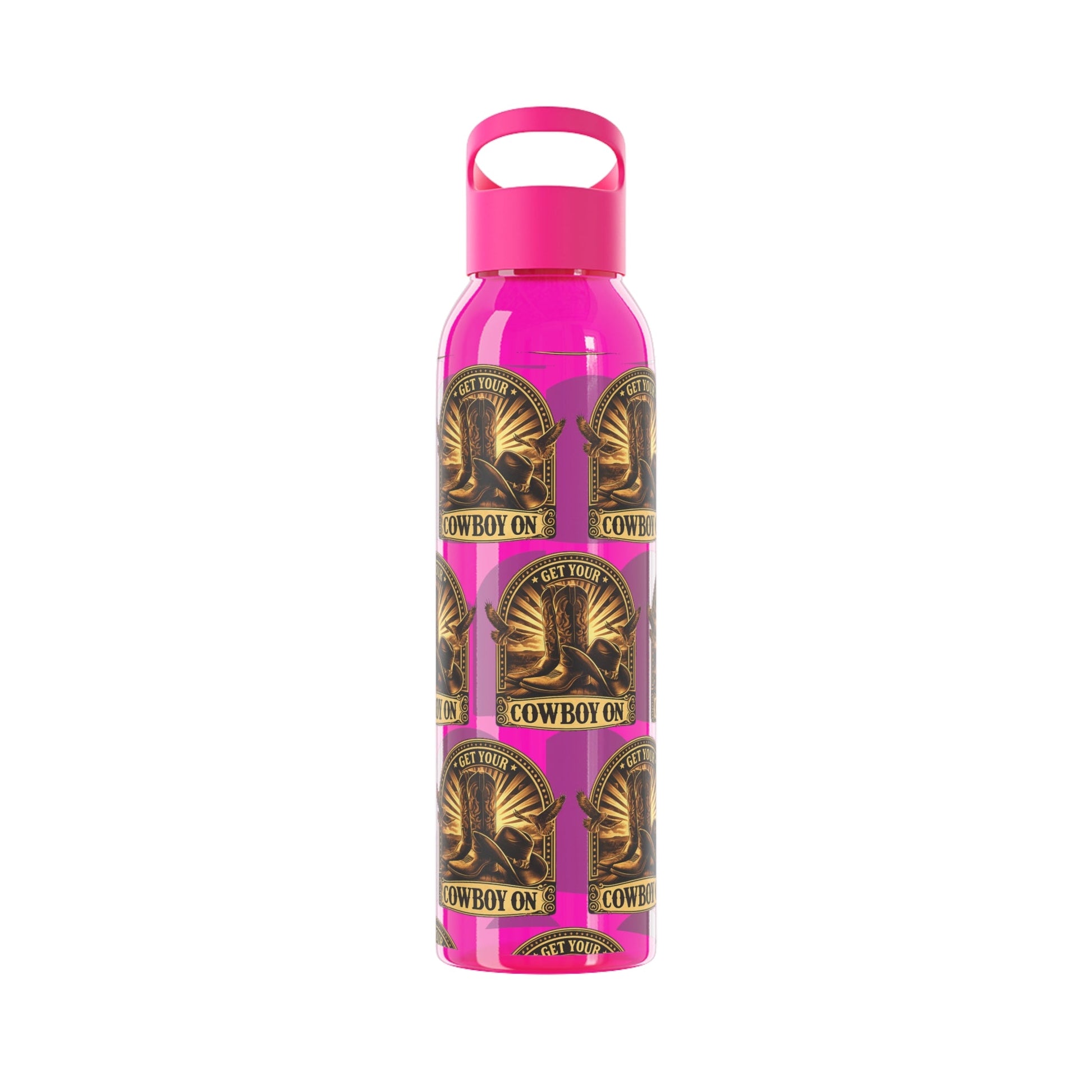 Get Your Cowboy On Water Bottle Western Boot Badge Graphics - SJM Print Store