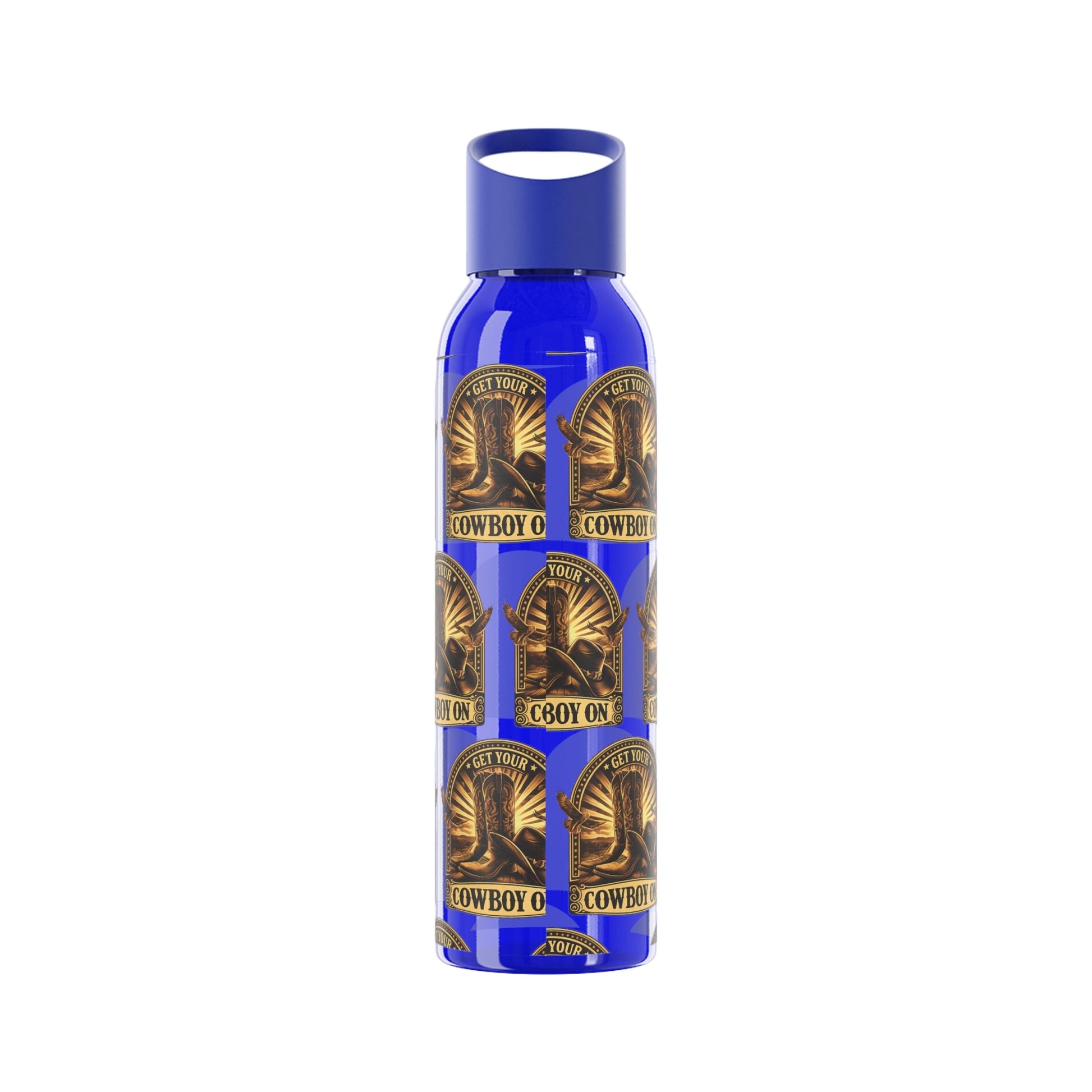 Get Your Cowboy On Water Bottle Western Boot Badge Graphics - SJM Print Store