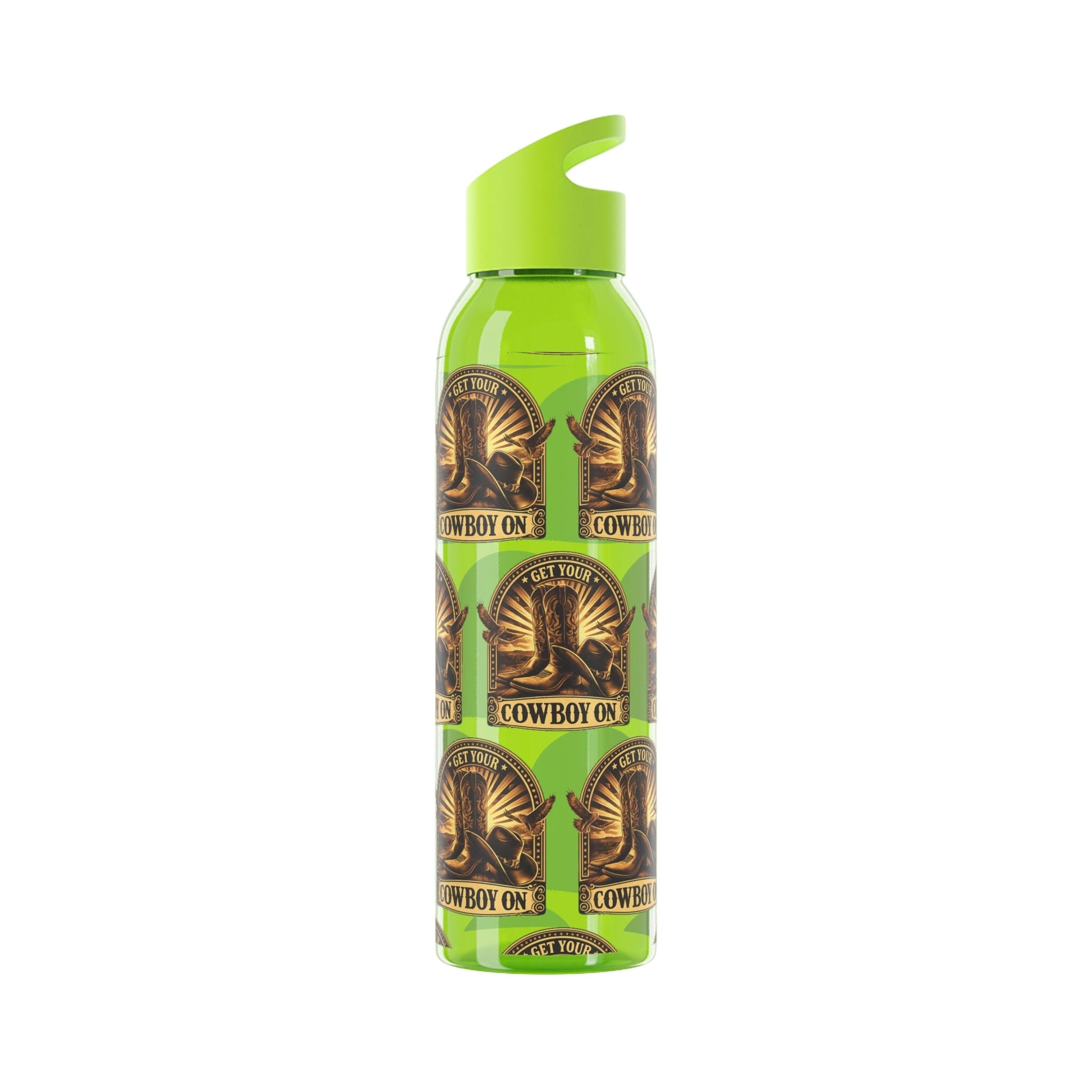 Get Your Cowboy On Water Bottle Western Boot Badge Graphics - SJM Print Store