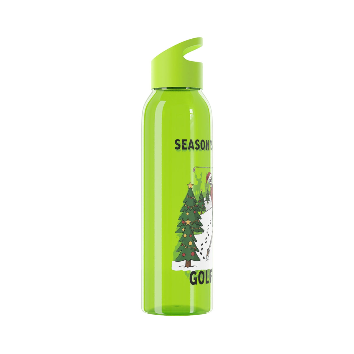Golf Claus Christmas Golf Water Bottle – Season’s Swinging - SJM Print Store
