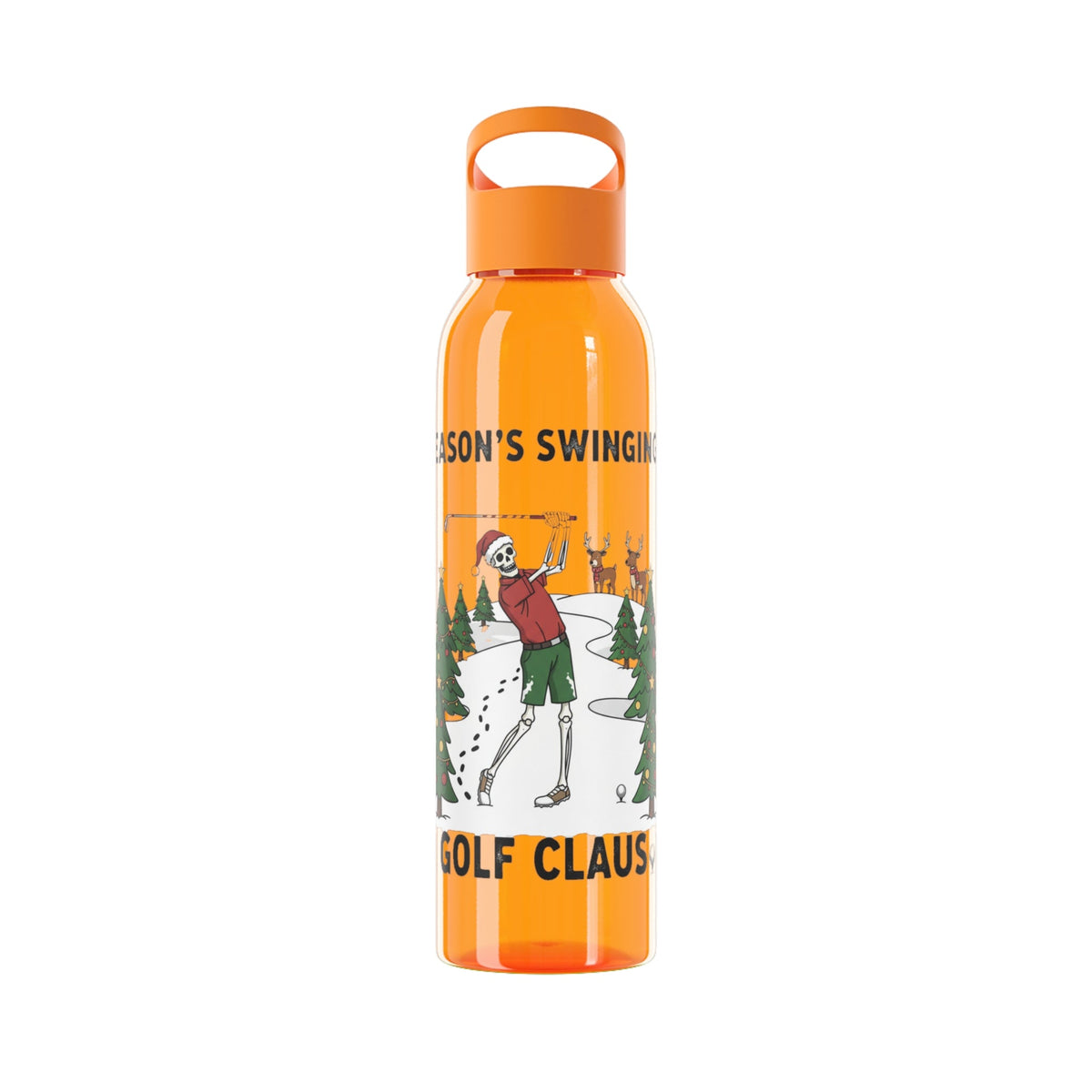 Golf Claus Christmas Golf Water Bottle – Season’s Swinging - SJM Print Store