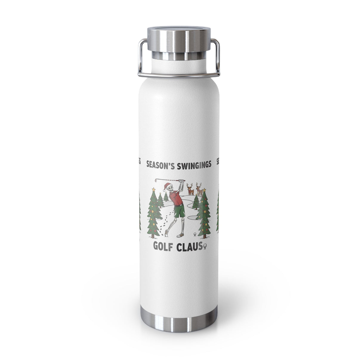Golf Claus Insulated Flask – Season’s Swingings Christmas Golf Bottle - SJM Print Store
