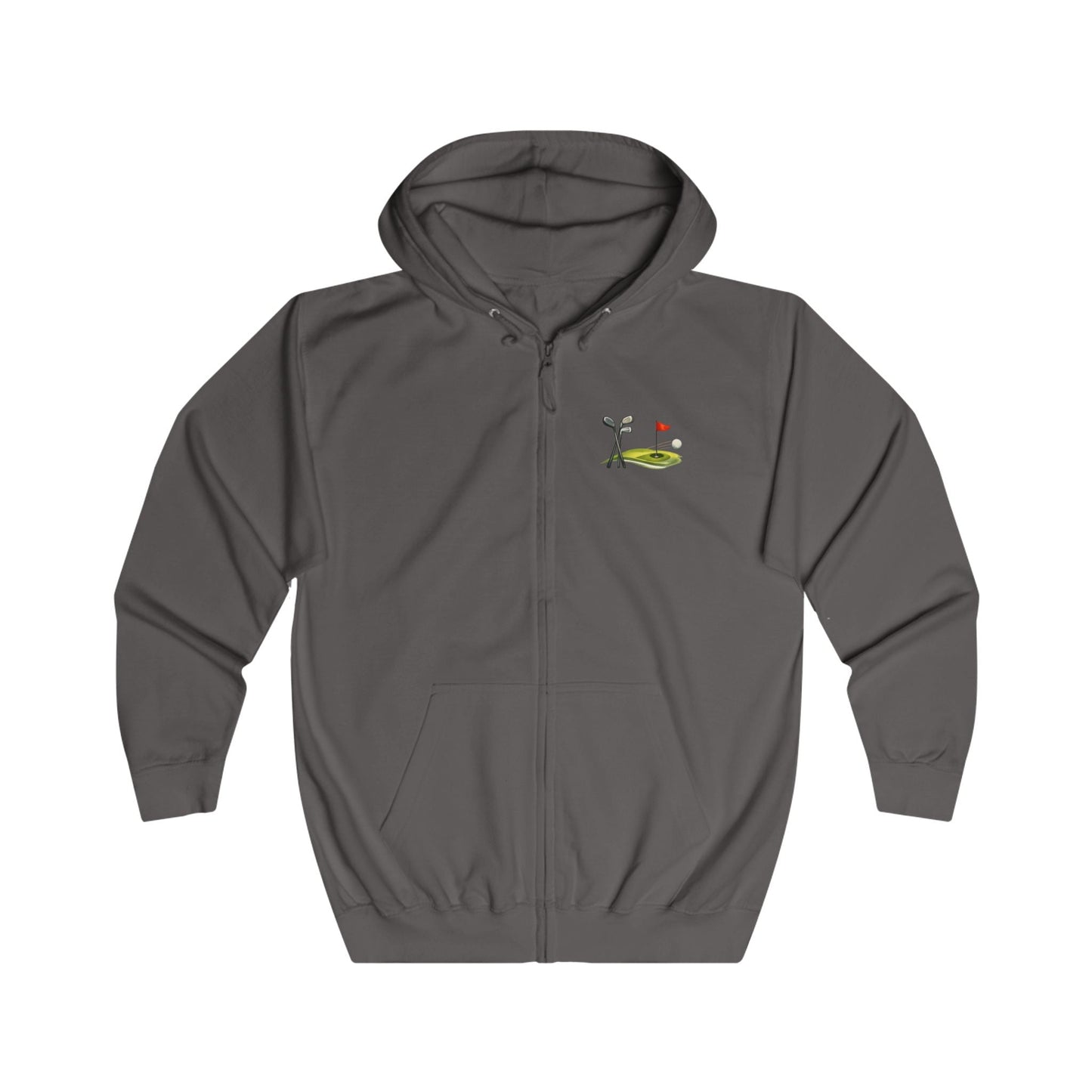 Golf Course Minimalist Full - Zip Hoodie Unisex Golf Flag Unique Design - SJM Print Store