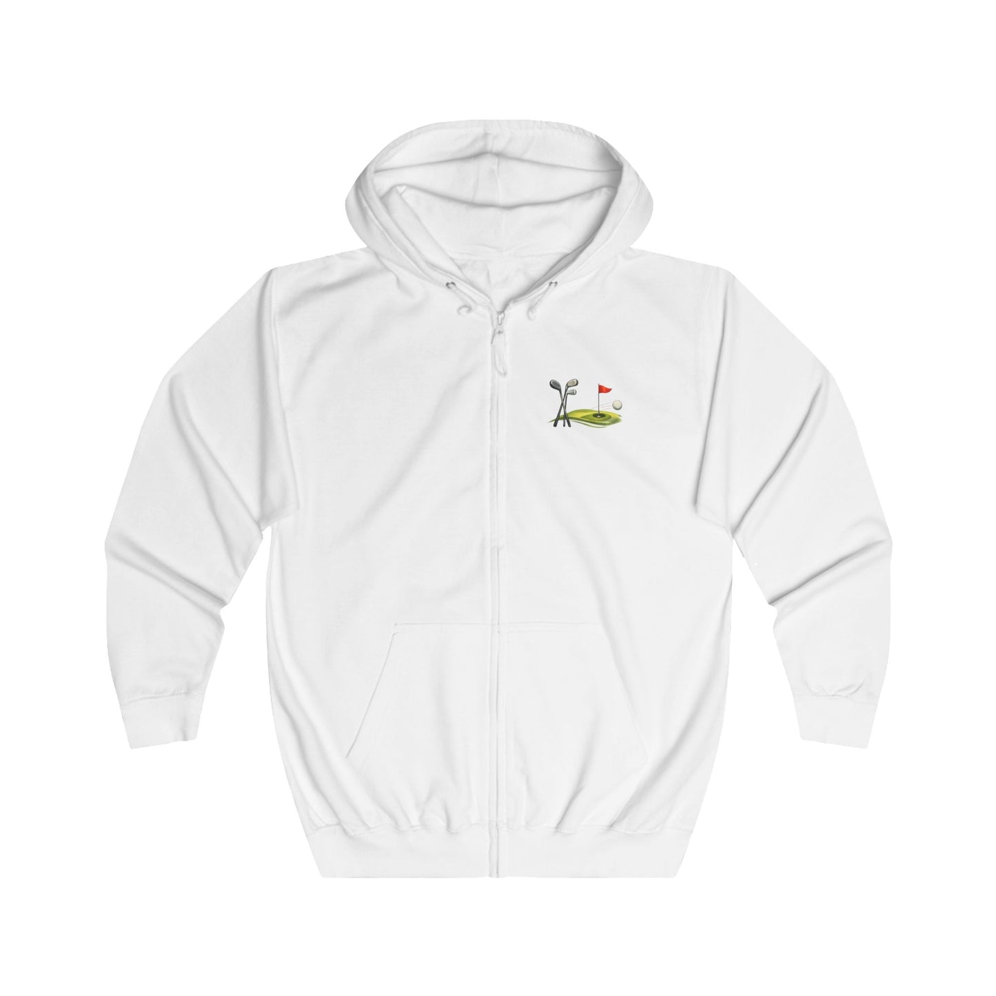 Golf Course Minimalist Full - Zip Hoodie Unisex Golf Flag Unique Design - SJM Print Store
