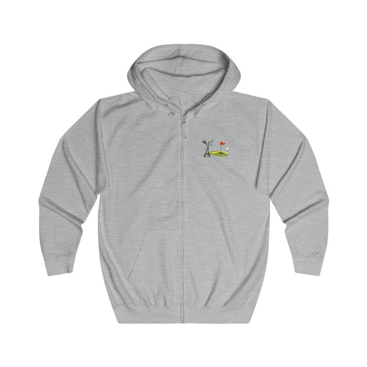 Golf Course Minimalist Full - Zip Hoodie Unisex Golf Flag Unique Design - SJM Print Store