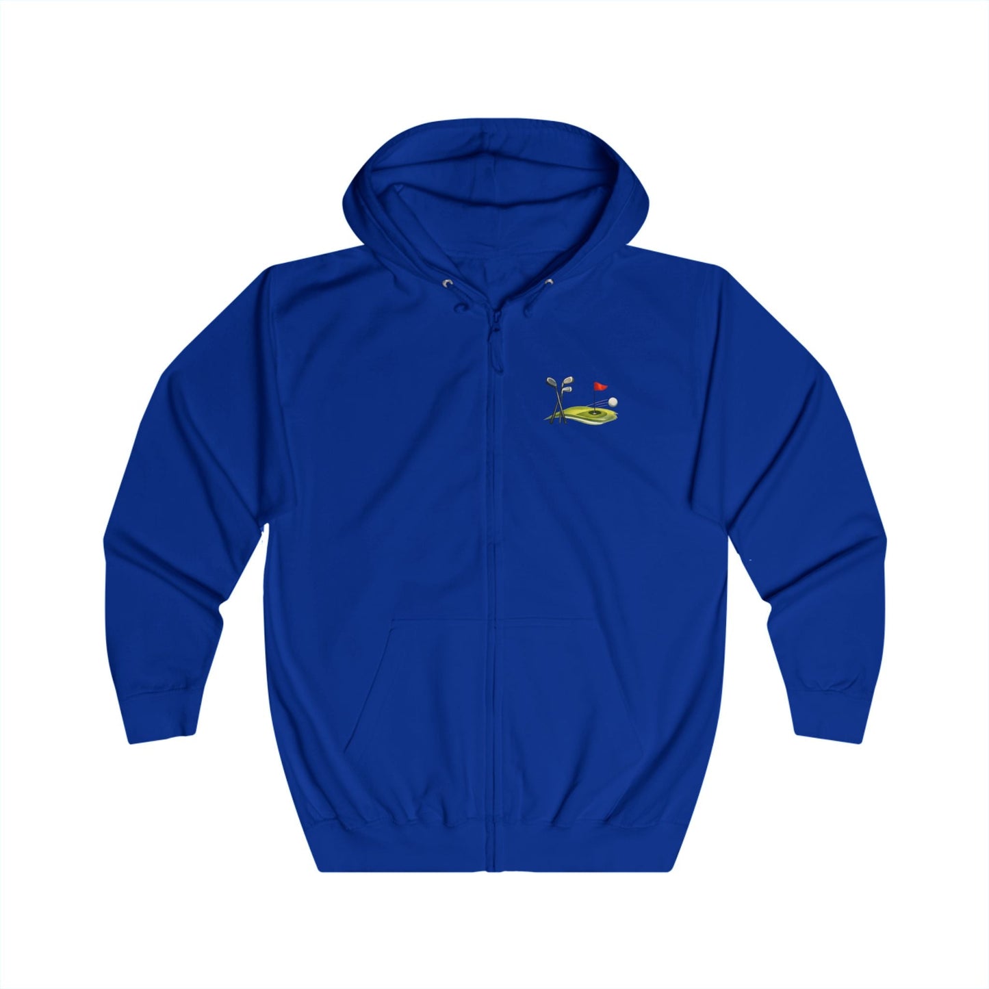 Golf Course Minimalist Full - Zip Hoodie Unisex Golf Flag Unique Design - SJM Print Store