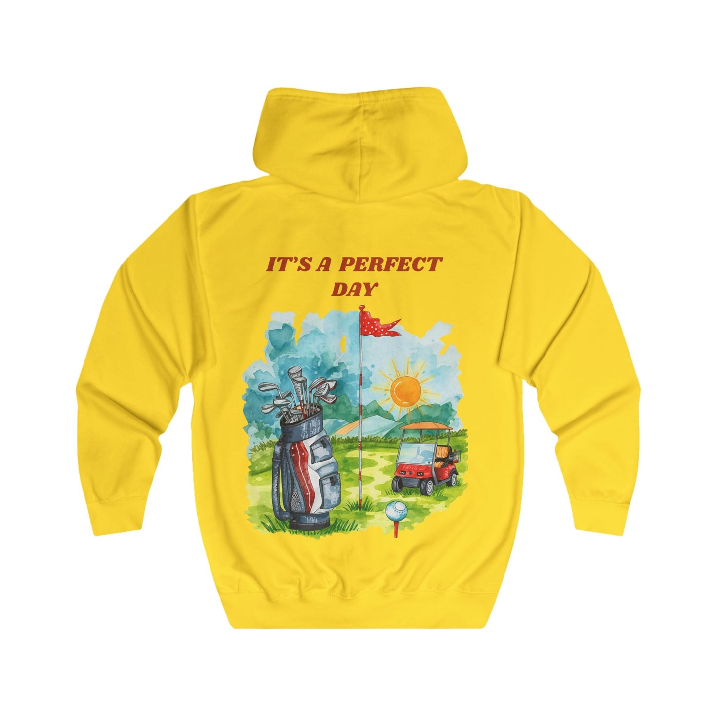 Golf Day Hoodie Its a Perfect Day Full Zip Golf Graphic Hoodie - SJM Print Store