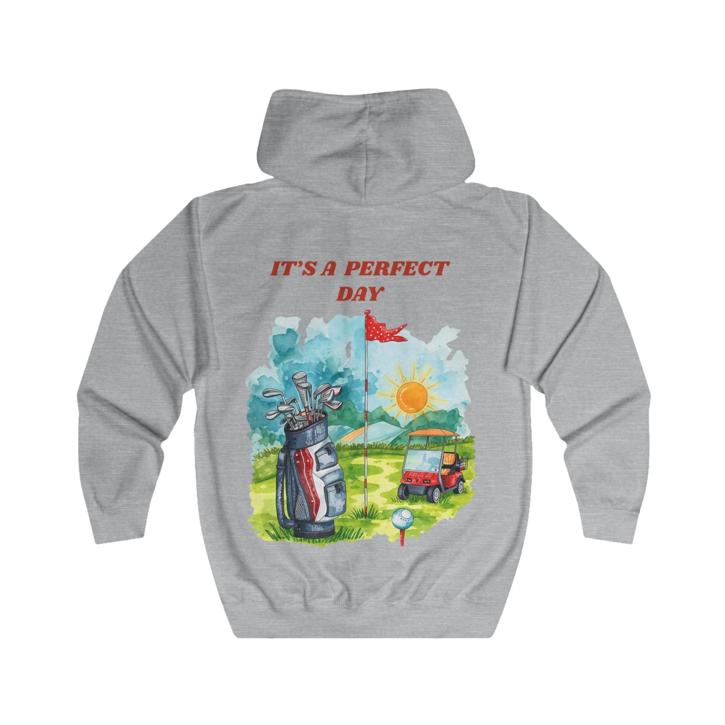 Golf Day Hoodie Its a Perfect Day Full Zip Golf Graphic Hoodie - SJM Print Store