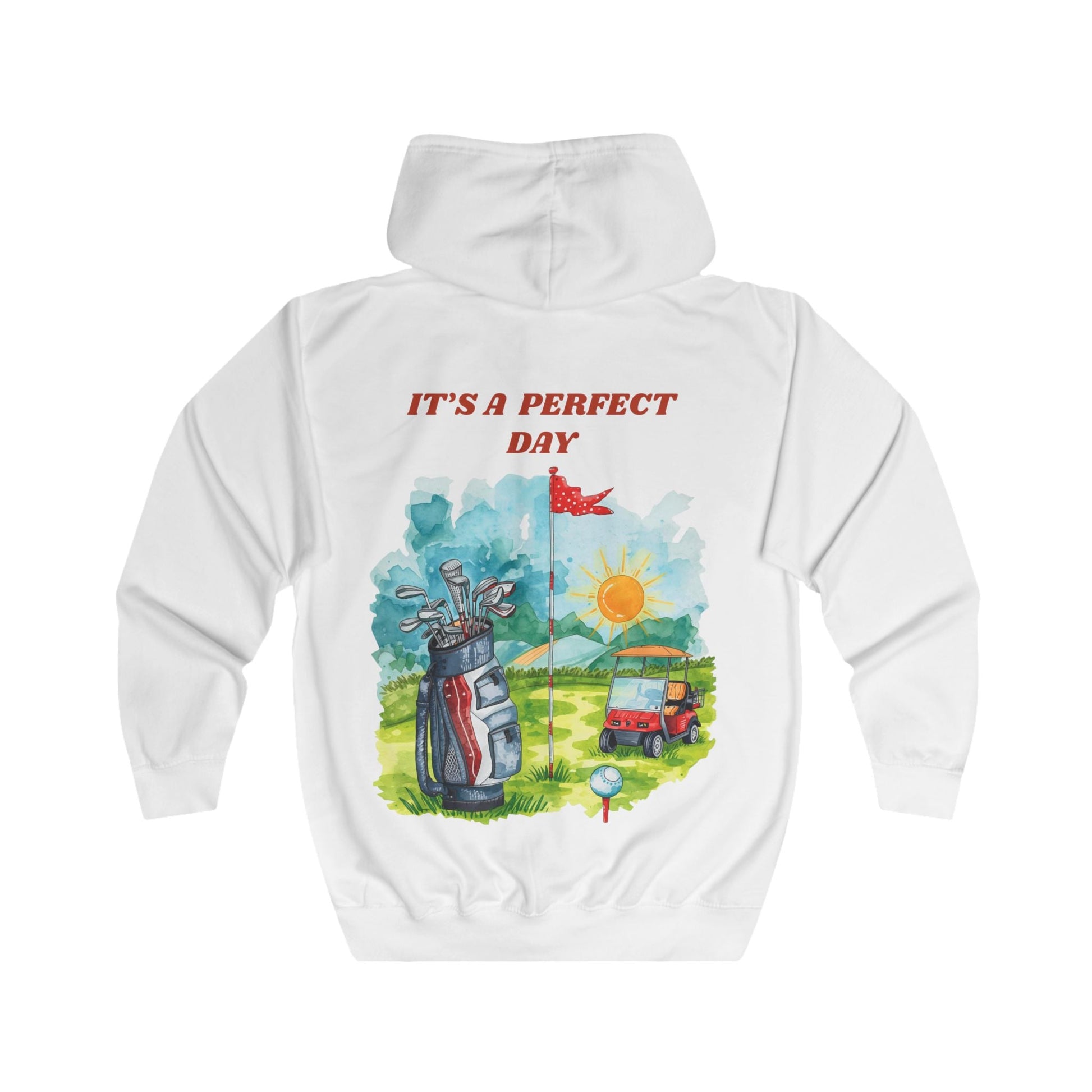 Golf Day Hoodie Its a Perfect Day Full Zip Golf Graphic Hoodie - SJM Print Store