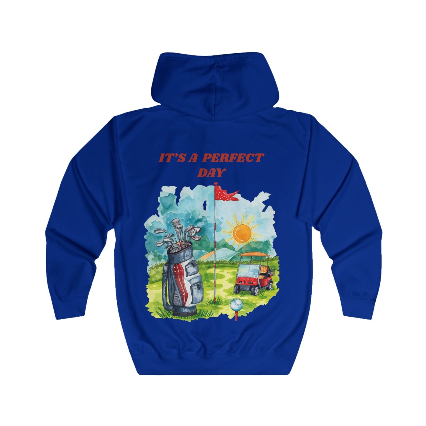 Golf Day Hoodie Its a Perfect Day Full Zip Golf Graphic Hoodie - SJM Print Store