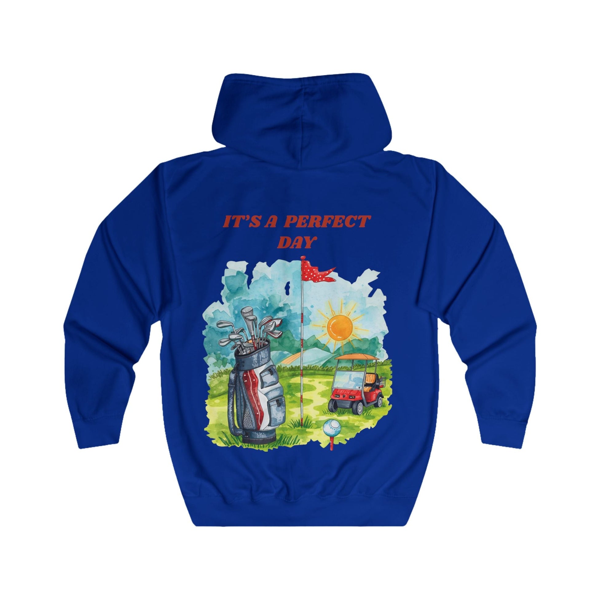 Golf Day Hoodie Its a Perfect Day Full Zip Golf Graphic Hoodie - SJM Print Store