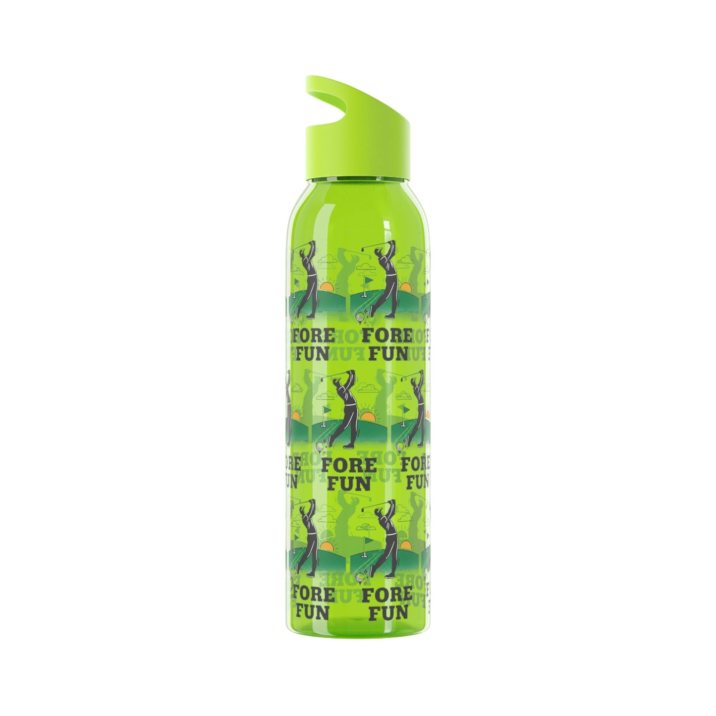 Golf 'Fore! Fun' Water Bottle â€” Repeating Graphic Re - useable Bottle - SJM Print Store
