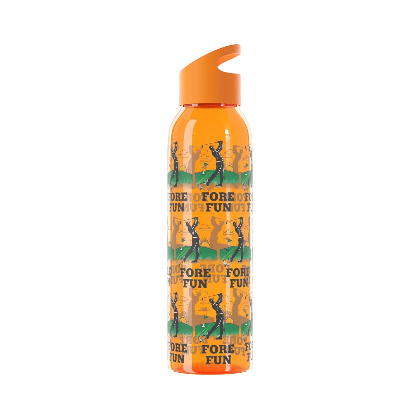 Golf 'Fore! Fun' Water Bottle â€” Repeating Graphic Re - useable Bottle - SJM Print Store