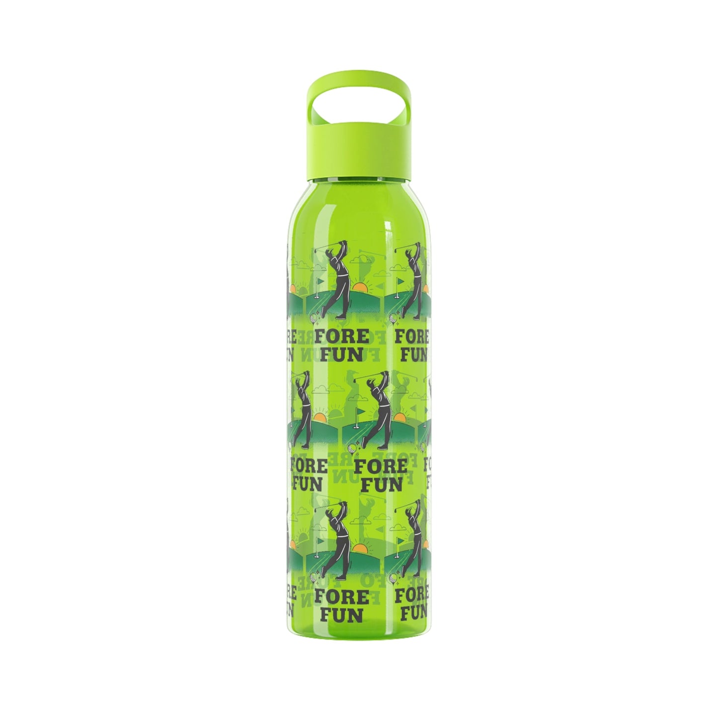 Golf 'Fore! Fun' Water Bottle â€” Repeating Graphic Re - useable Bottle - SJM Print Store