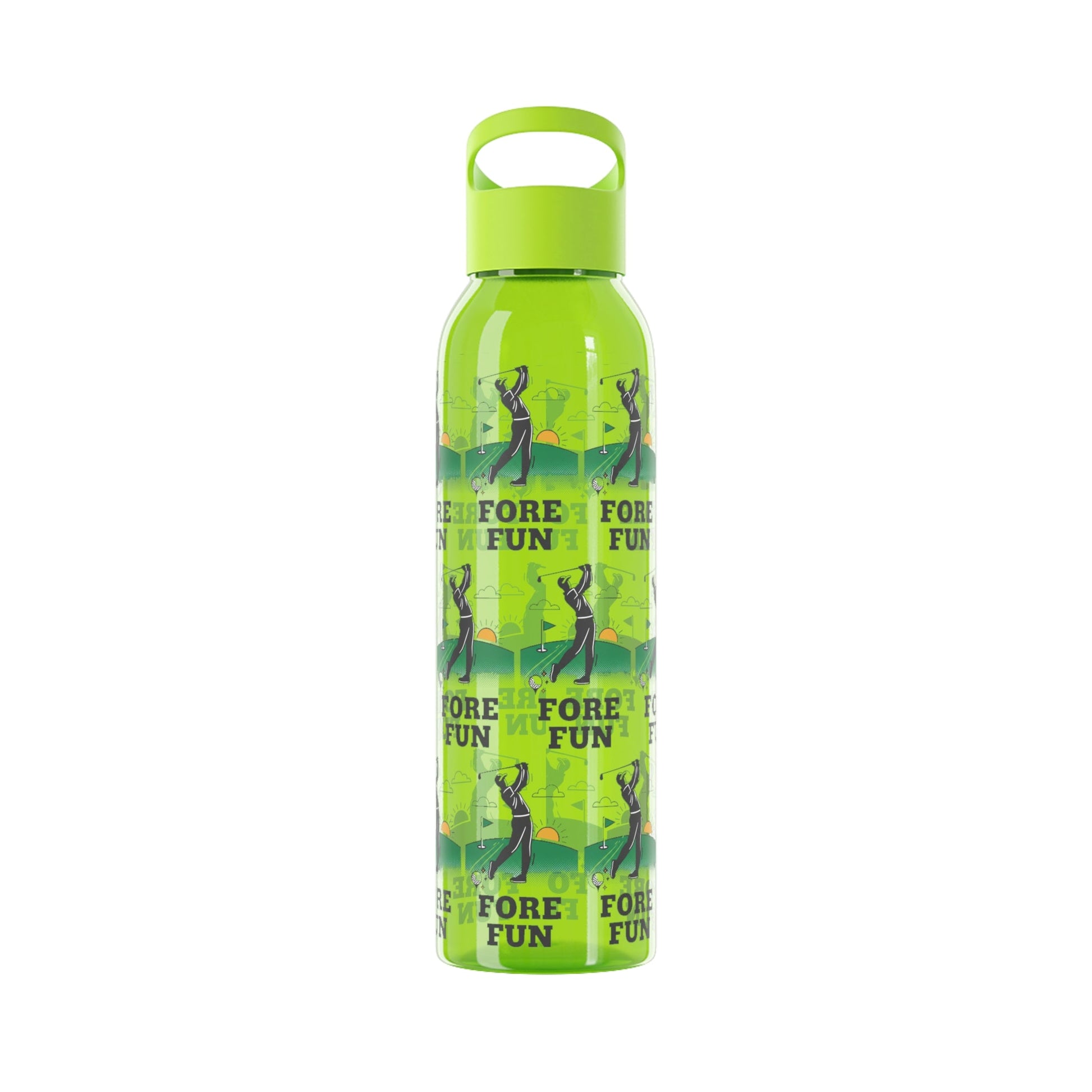Golf 'Fore! Fun' Water Bottle â€” Repeating Graphic Re - useable Bottle - SJM Print Store