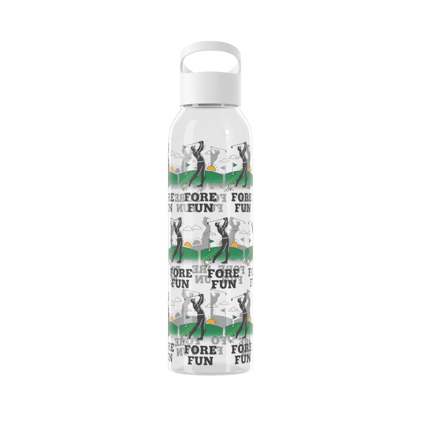Golf 'Fore! Fun' Water Bottle â€” Repeating Graphic Re - useable Bottle - SJM Print Store