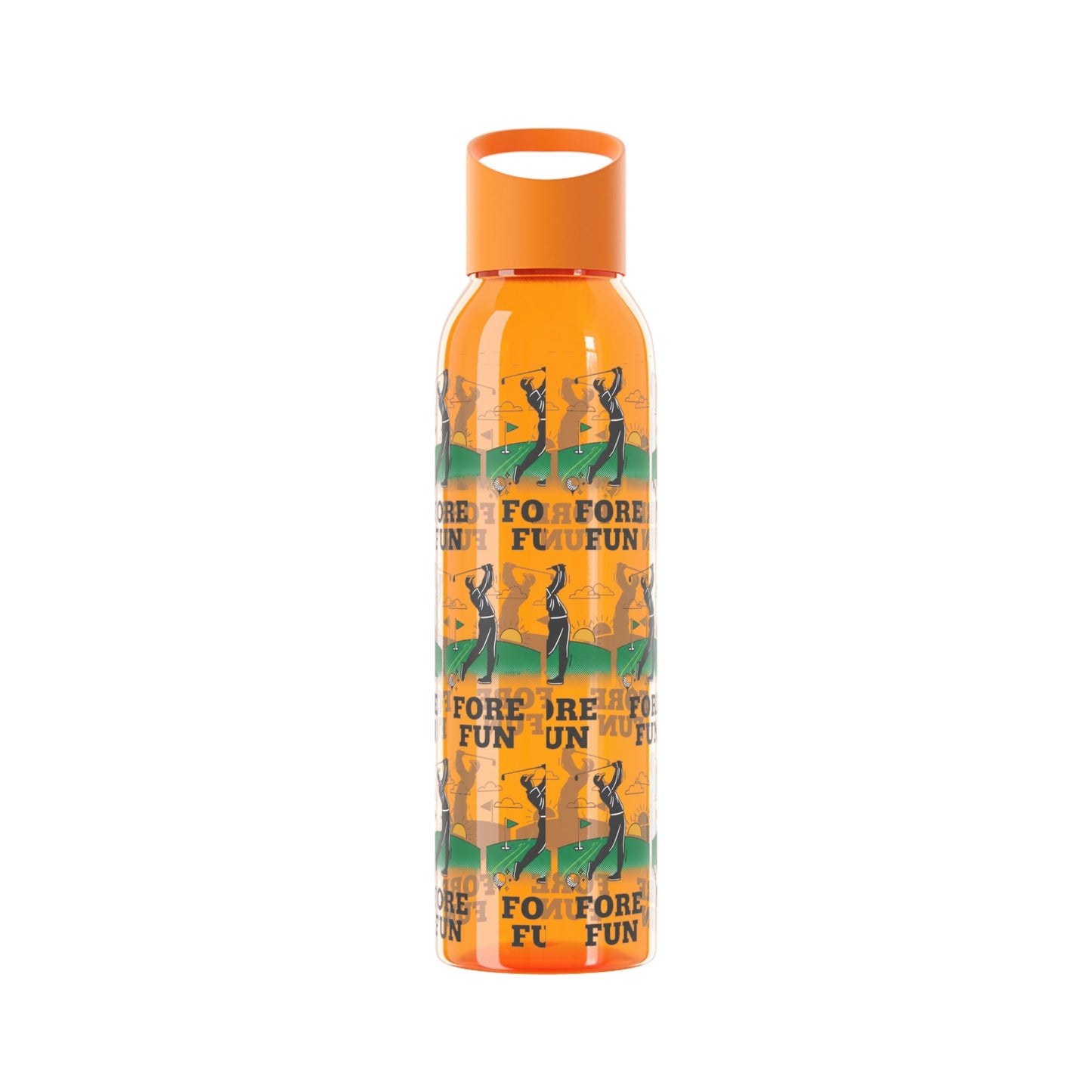 Golf 'Fore! Fun' Water Bottle â€” Repeating Graphic Re - useable Bottle - SJM Print Store