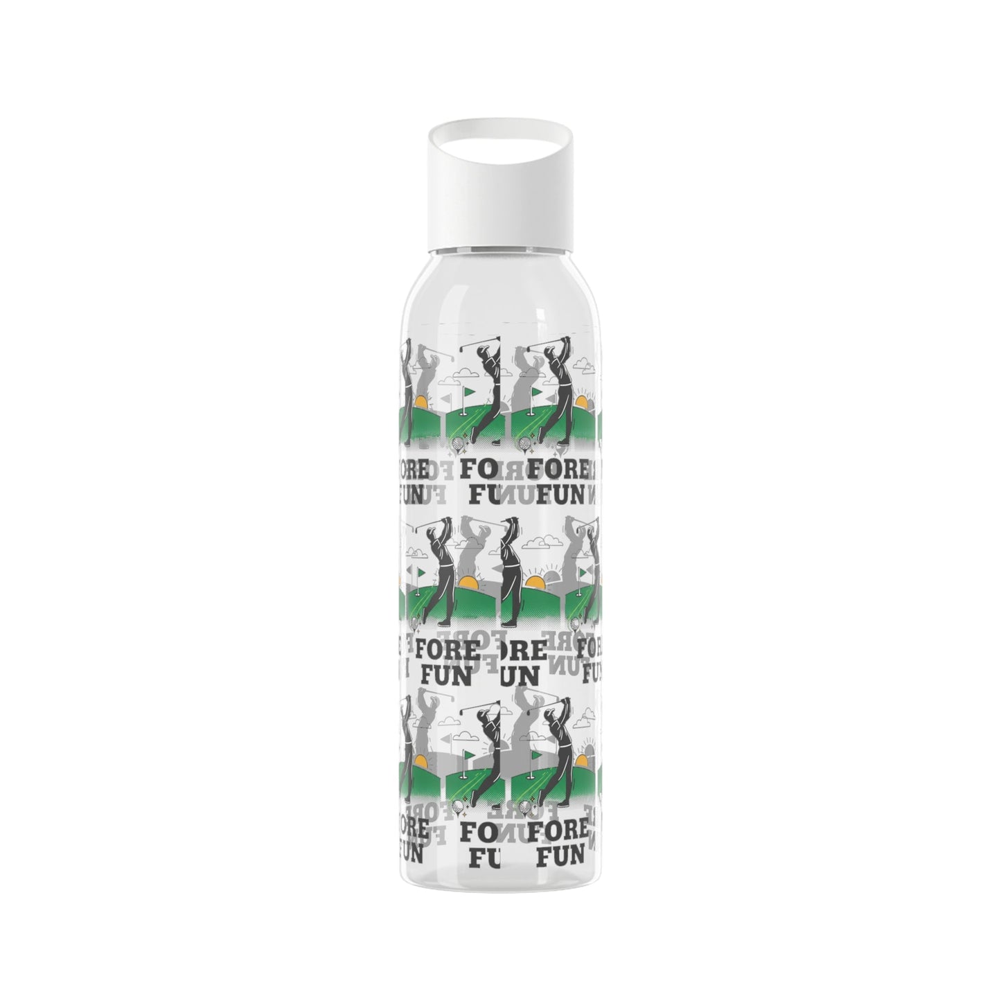 Golf 'Fore! Fun' Water Bottle â€” Repeating Graphic Re - useable Bottle - SJM Print Store