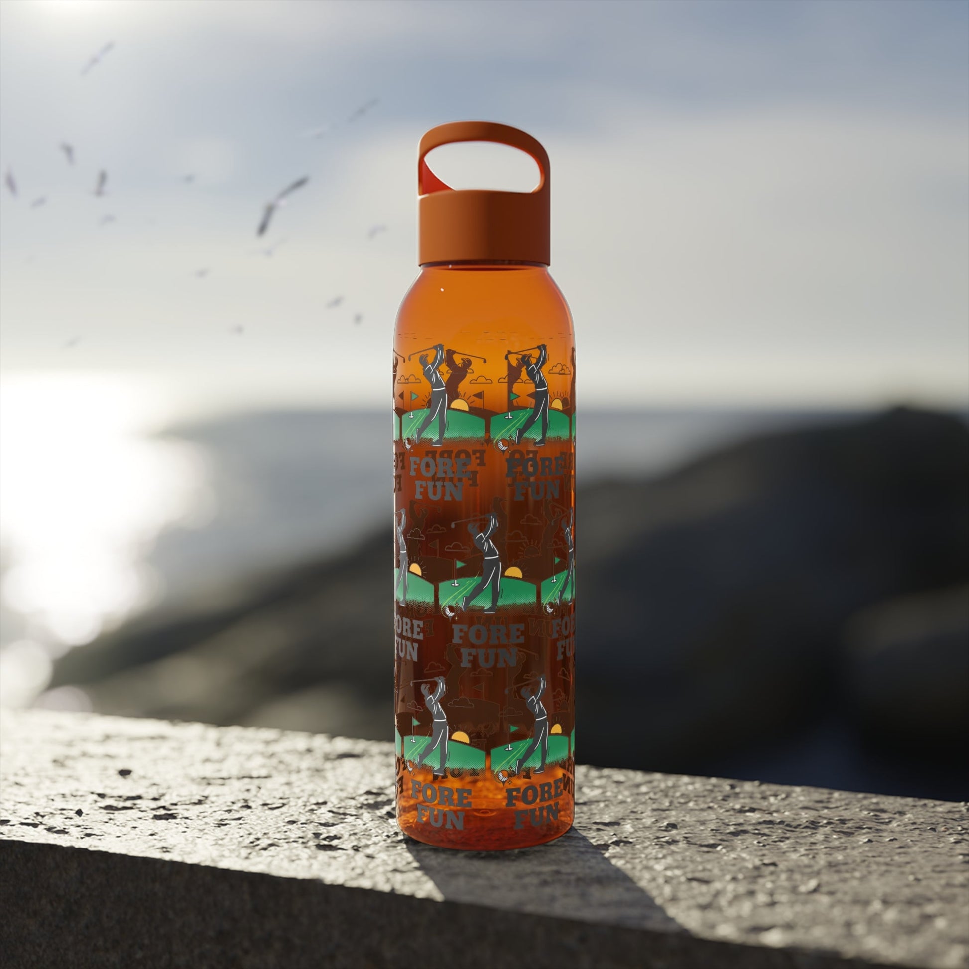 Golf 'Fore! Fun' Water Bottle â€” Repeating Graphic Re - useable Bottle - SJM Print Store