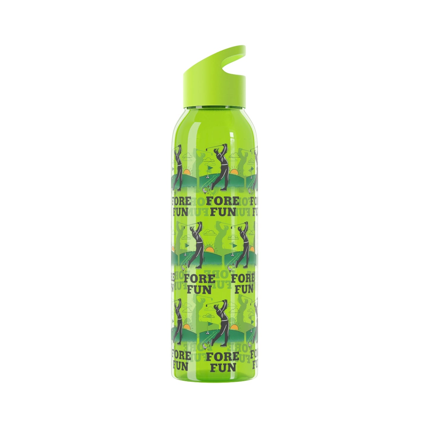 Golf 'Fore! Fun' Water Bottle â€” Repeating Graphic Re - useable Bottle - SJM Print Store