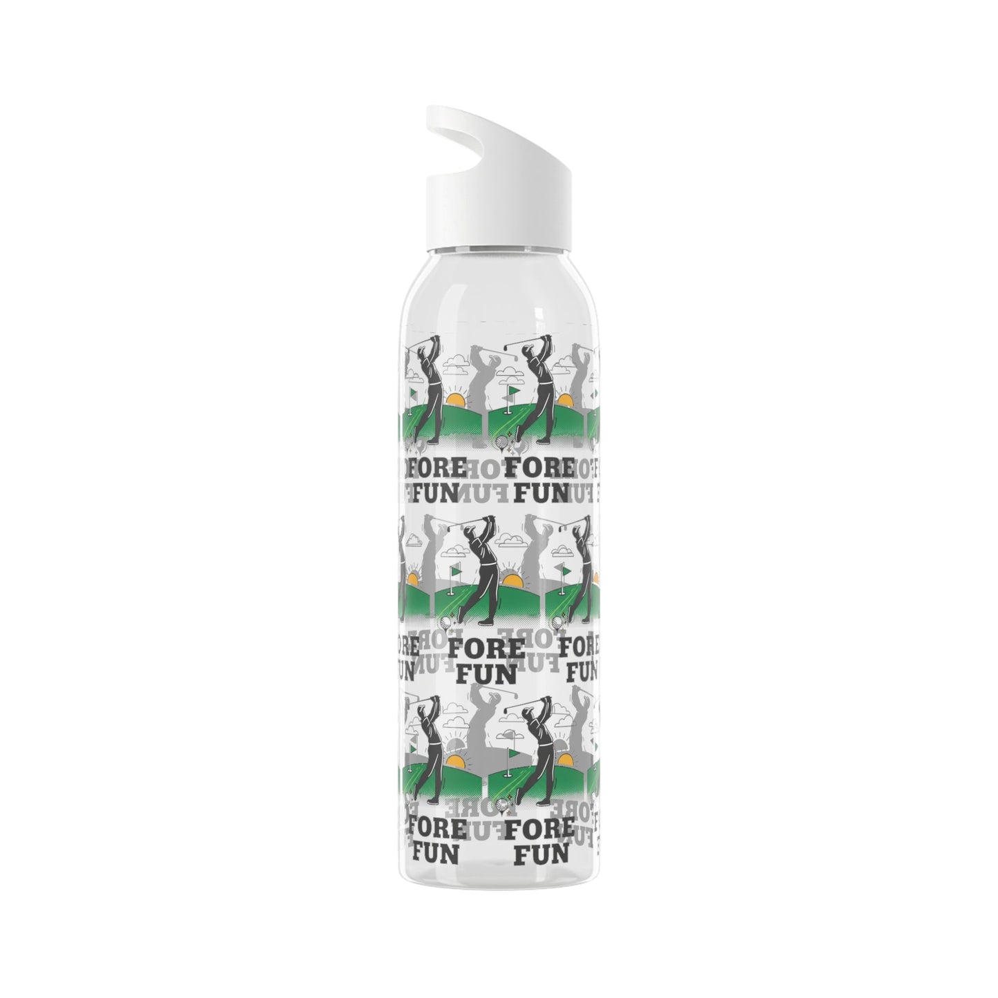 Golf 'Fore! Fun' Water Bottle â€” Repeating Graphic Re - useable Bottle - SJM Print Store