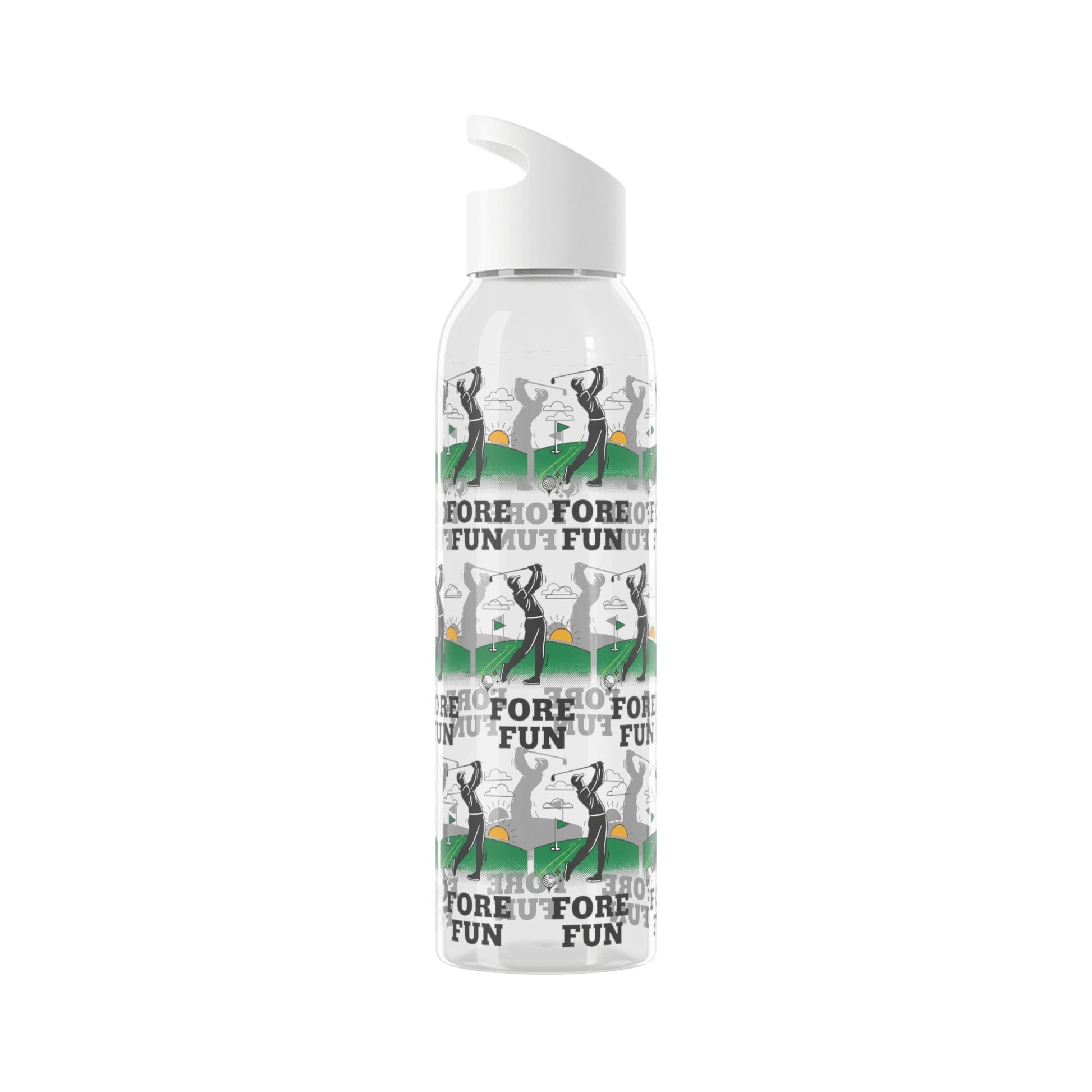 Golf 'Fore! Fun' Water Bottle â€” Repeating Graphic Re - useable Bottle - SJM Print Store