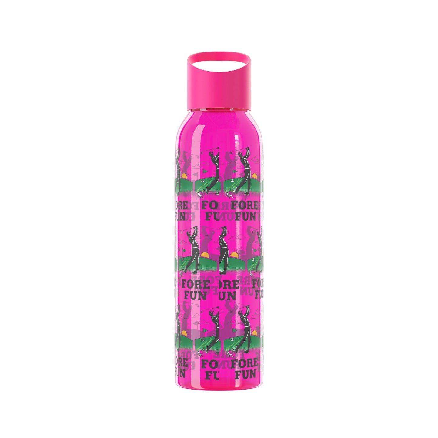 Golf 'Fore! Fun' Water Bottle â€” Repeating Graphic Re - useable Bottle - SJM Print Store